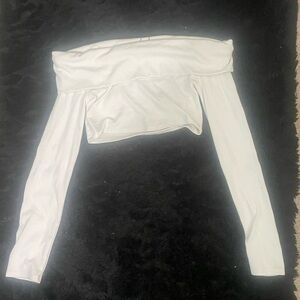 Garage Off-Shoulder White Crop Top